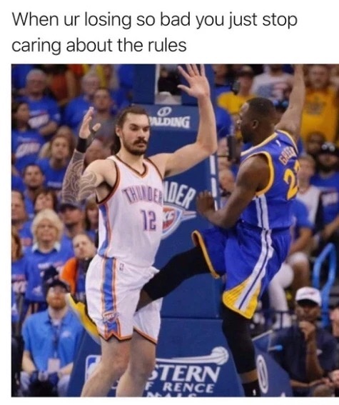 draymond green kicking steven adams - When ur losing so bad you just stop caring about the rules Inding Thuide Der 12 Stern Frence