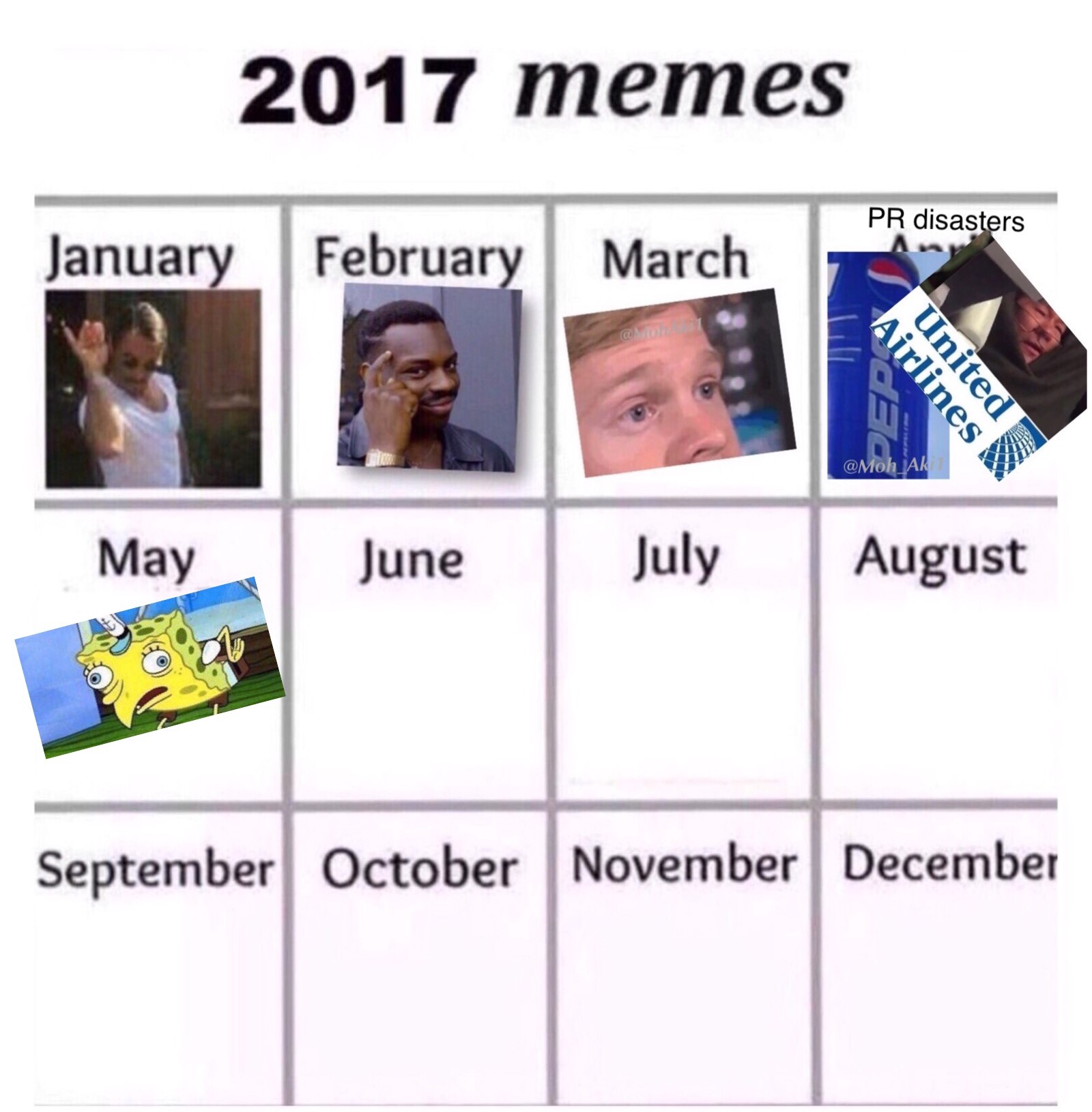 memes of 2017 - 2017 memes Pr disasters January February March Airlines United May June July August September October November December