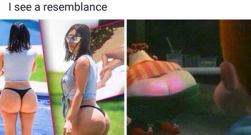 kim kardashian no photoshop butt - I see a resemblance