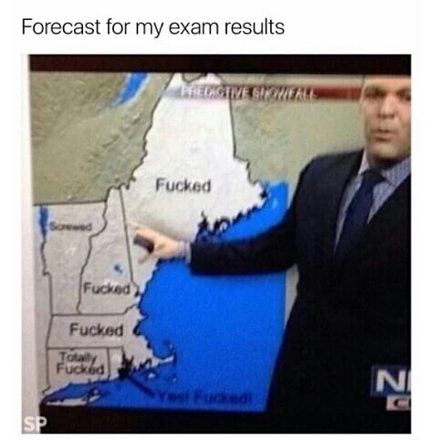 gcse results day memes - Forecast for my exam results Fedactive Girl Fucked Fucked Fucked Totally Fucked So