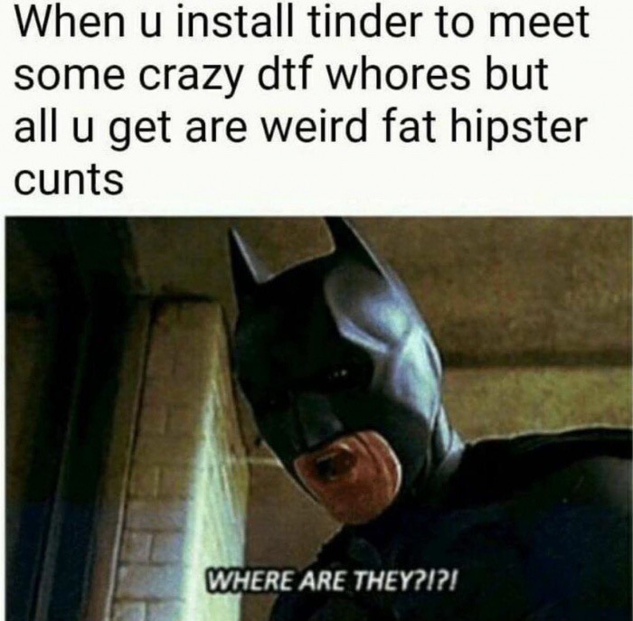 Batman meme about meeting weirdos on Tinder
