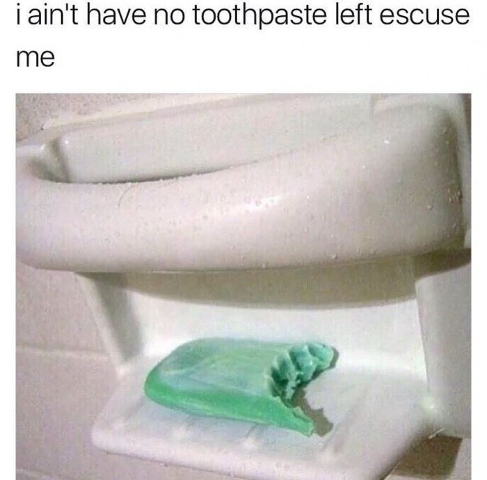 Bite out of the bar of soap.