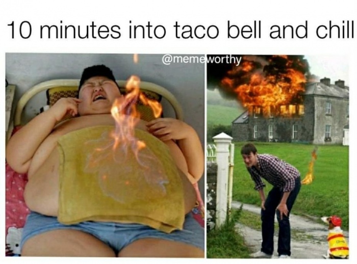 Taco And Chill 10 minutes later meme