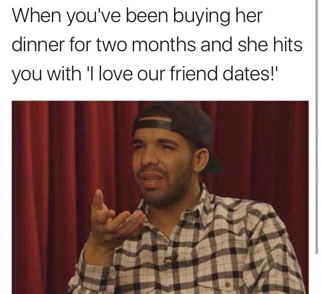 Drake meme about girls who string guy's along.