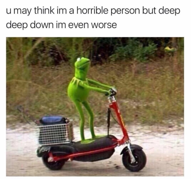 Kermit the Frog meme about some people being even more horrible than you imagined.