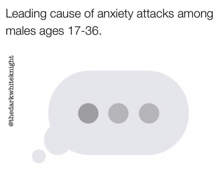 meme stream - diagram - Leading cause of anxiety attacks among males ages 1736.