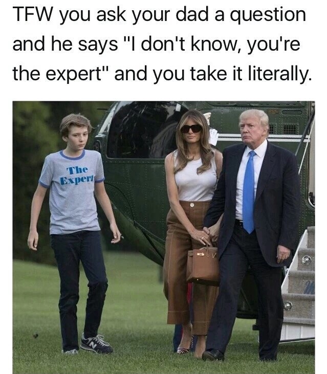 meme stream - barron expert - Tfw you ask your dad a question and he says "I don't know, you're the expert" and you take it literally. The Expert