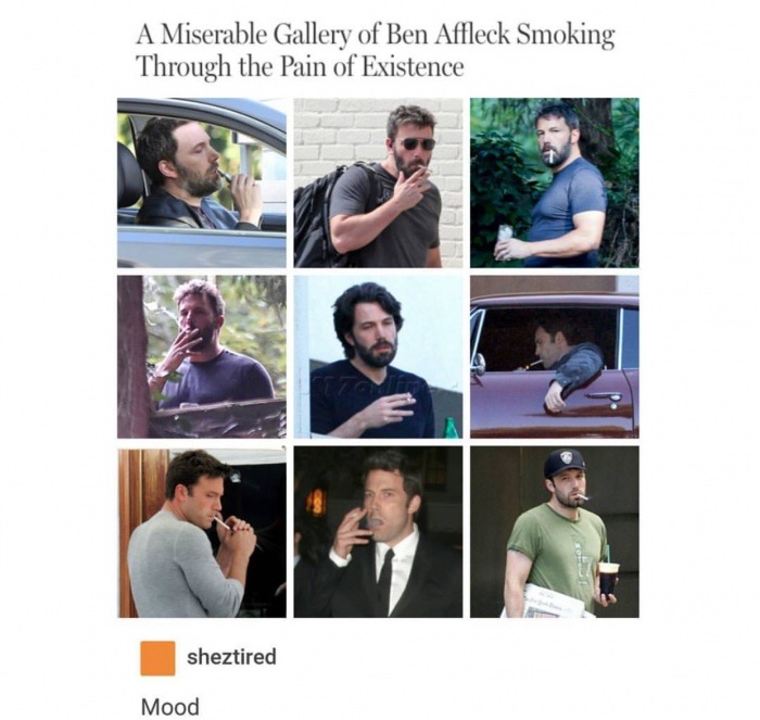ben affleck smoking meme - A Miserable Gallery of Ben Affleck Smoking Thr.....