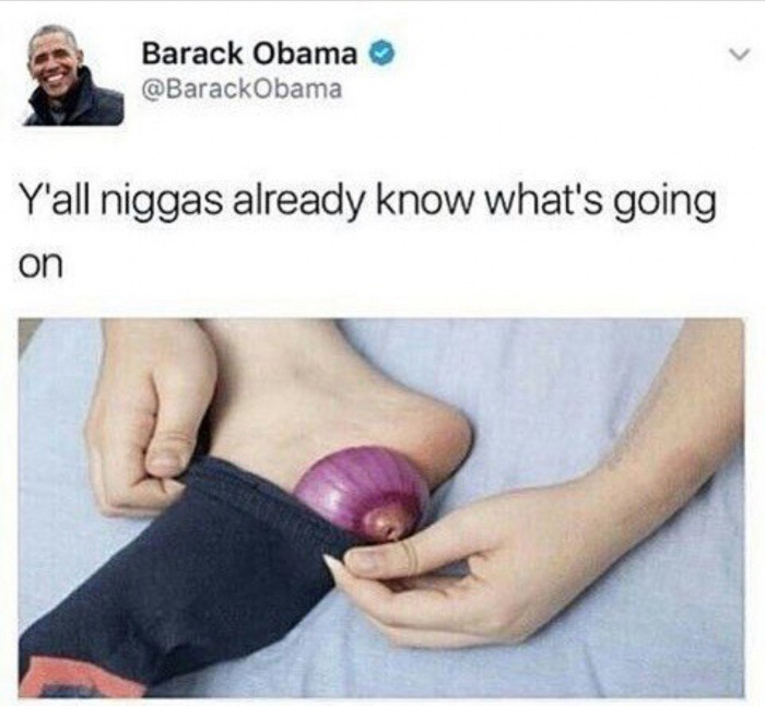 Obama tweet about putting onions on your feet.