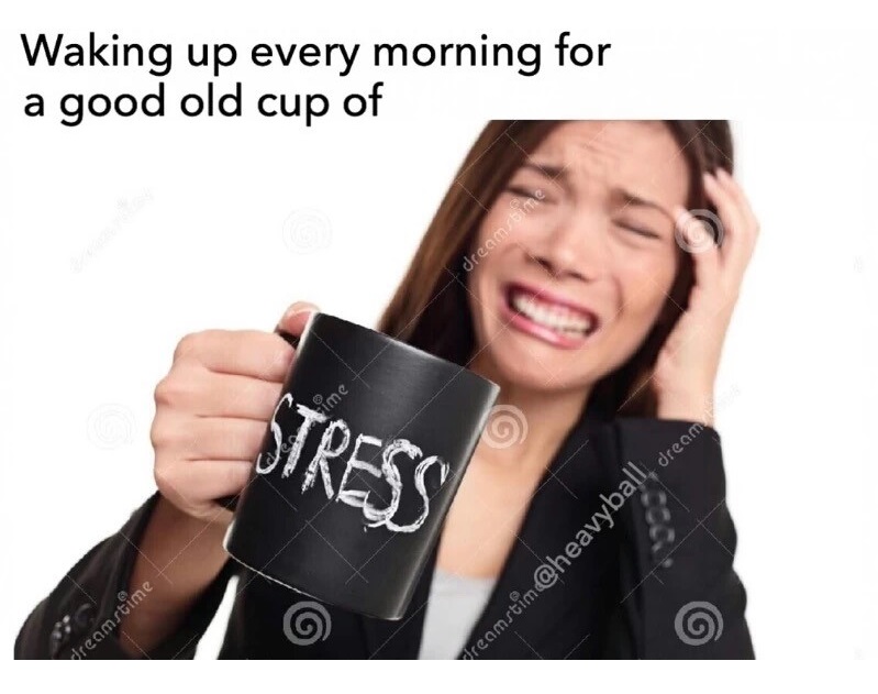 meme - stress stock - Waking up every morning for a good old cup of dreamstime ime Stress dreamstime, drean reamstime