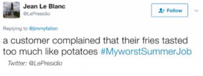 meme - kanye west tweets - Jean Le Blanc 4. a customer complained that their fries tasted too much potatoes Twitter