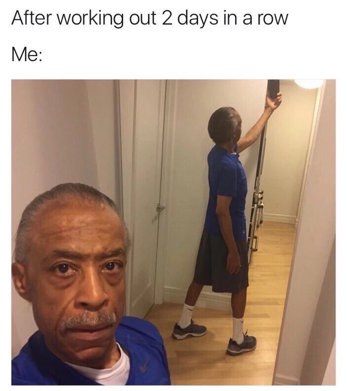 sharpton selfie - After working out 2 days in a row Me