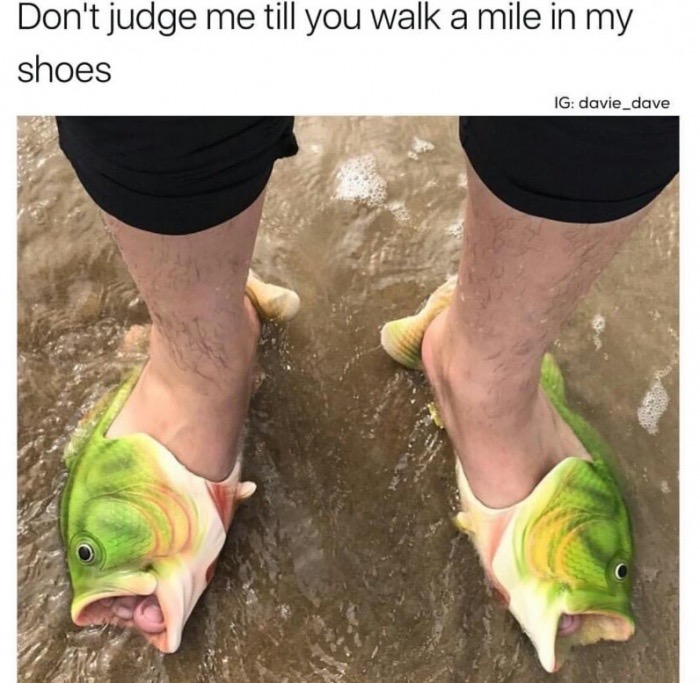 Fish shoes funny meme