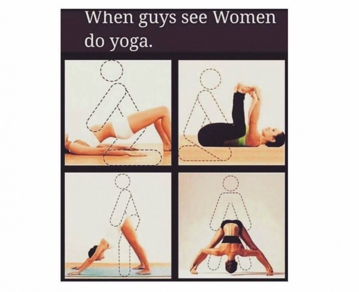 meme stream - yoga funny - When guys see Women do yoga.