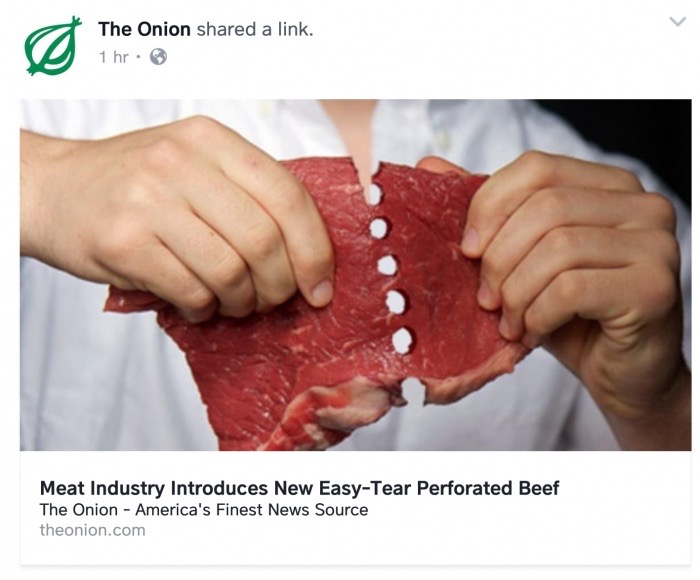 meme - nail - The Onion d a link. 1 hr. Meat Industry Introduces New EasyTear Perforated Beef The Onion America's Finest News Source theonion.com