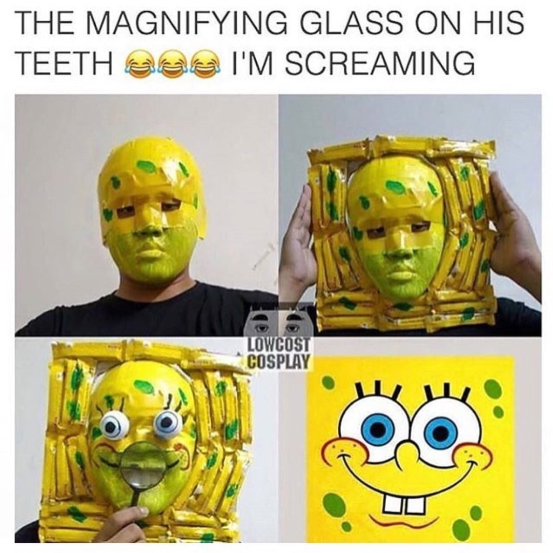 meme stream - low cost cosplay - The Magnifying Glass On His Teeth Goa I'M Screaming Lowcost Cosplay