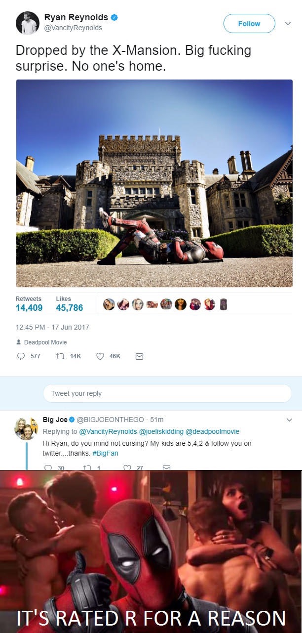 Deadpool stopped at the mutant mansion