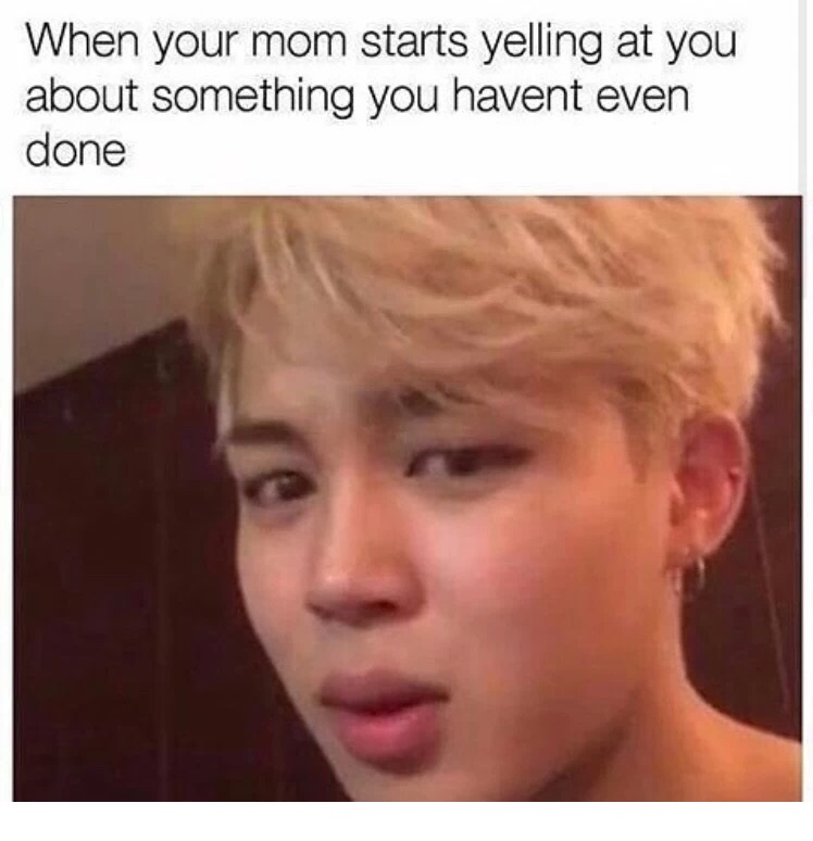 memes - confused faces of bts - When your mom starts yelling at you about something you havent even done