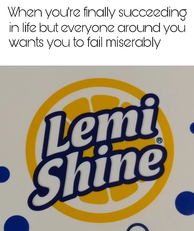 memes - signage - When you're finally succeeding in life but everyone around you wants you to fail miserably Lemi Shine