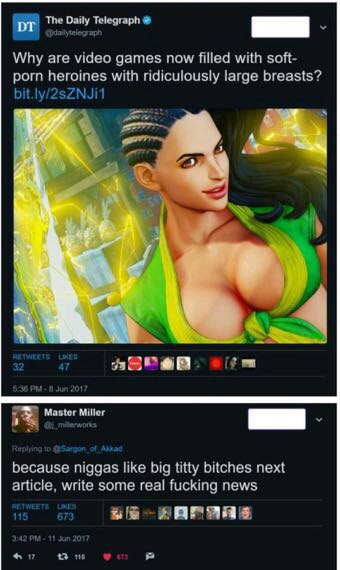 meme stream - big tiddie bitches - The Daily Telegraph dalytelegraph Why are video games now filled with soft porn heroines with ridiculously large breasts? bit.ly2sZNJi1 47 Master Miller mwona Sargon of_Akad because niggas big titty bitches next article,