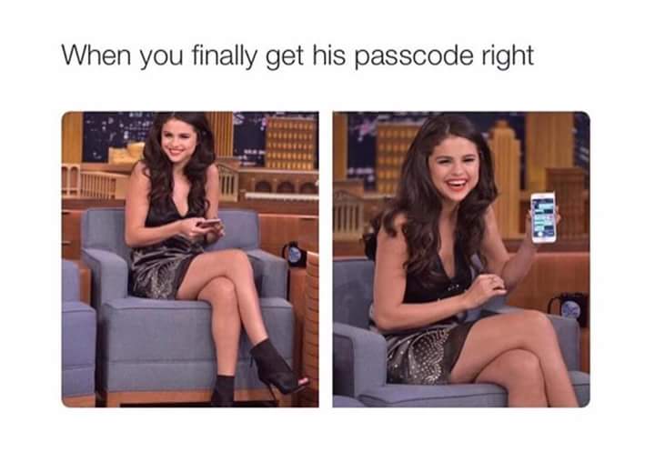 meme - jokes on girls makeup - When you finally get his passcode right