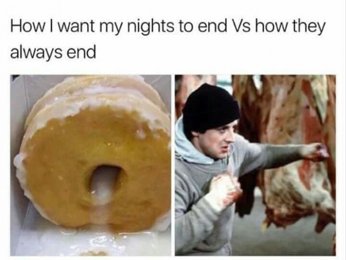 meme - valentines day meme rocky - How I want my nights to end Vs how they always end