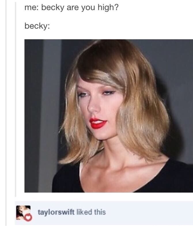rule funny - me becky are you high? becky taylorswift d this taylorswift d this