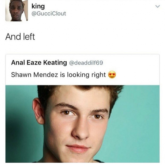 shawn mendes is looking right and left - king And left Anal Eaze Keating Shawn Mendez is looking right