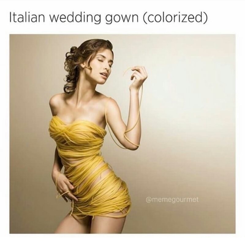 italian fun - Italian wedding gown colorized