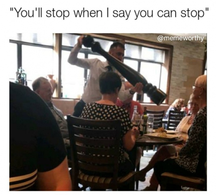 communication - "You'll stop when I say you can stop"