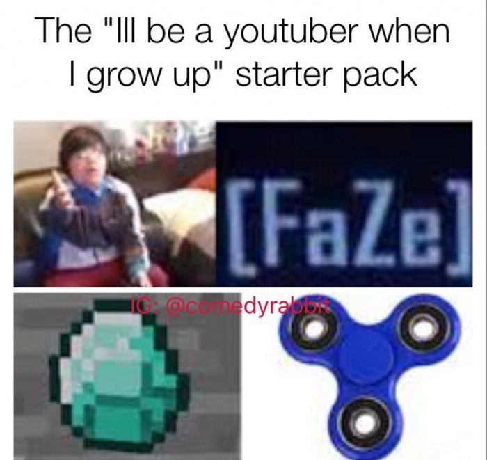 minecraft - The "Ill be a youtuber when I grow up" starter pack Faze dyra on