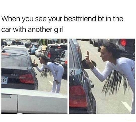 mzansi car memes - When you see your bestfriend bf in the car with another girl L15
