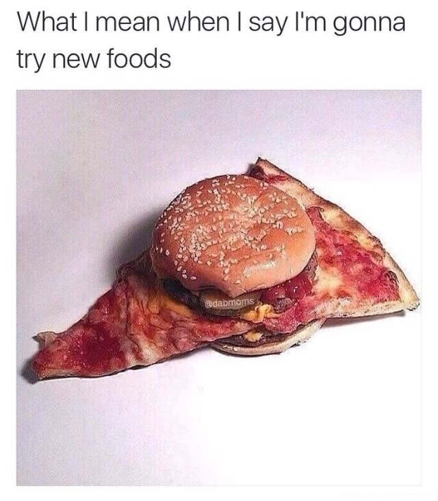 pizza slice burger - What I mean when I say I'm gonna try new foods