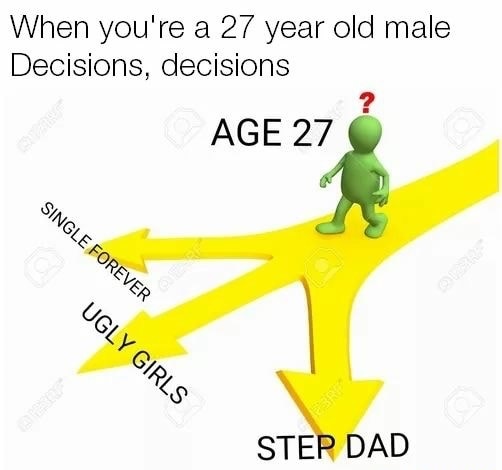 you re 27 and single - When you're a 27 year old male Decisions, decisions Age 27 Single Forever 10 Ugly Girls Step Dad