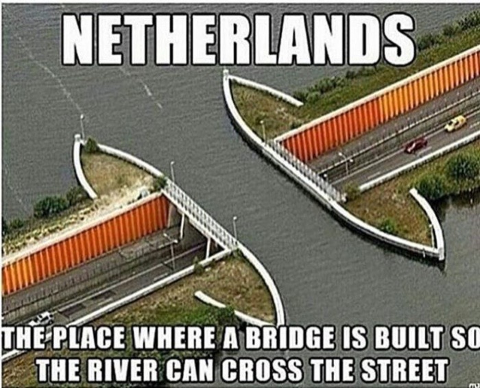 track - Netherlands W The Place Where A Bridge Is Built So The River Can Cross The Street