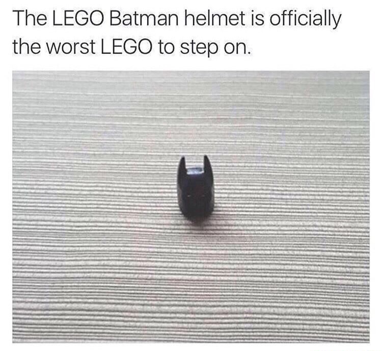 batman lego helmet - The Lego Batman helmet is officially the worst Lego to step on.
