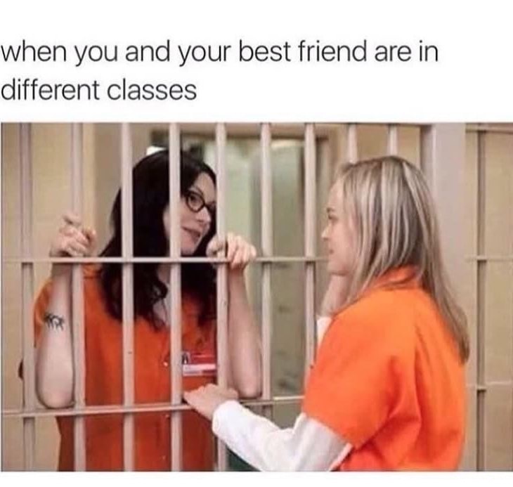meme - you and your best friend - when you and your best friend are in different classes