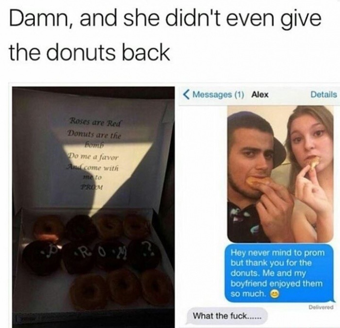 funny roses are red for boyfriend - Damn, and she didn't even give the donuts back