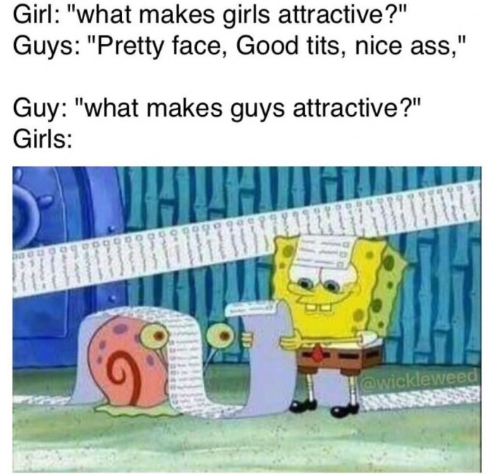 dank meme you come back to a group chat - Girl "what makes girls attractive?" Guys "Pretty face, Good tits, nice ass," Guy "what makes guys attractive?" Girls Ooooooooo 00 Hawickleweed