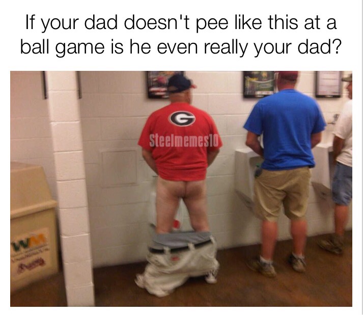dank meme pull down pants meme - If your dad doesn't pee this at a ball game is he even really your dad? Steelmemeslo