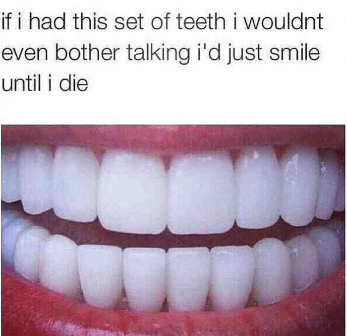dank meme whitest teeth - if i had this set of teeth i wouldnt even bother talking i'd just smile until i die