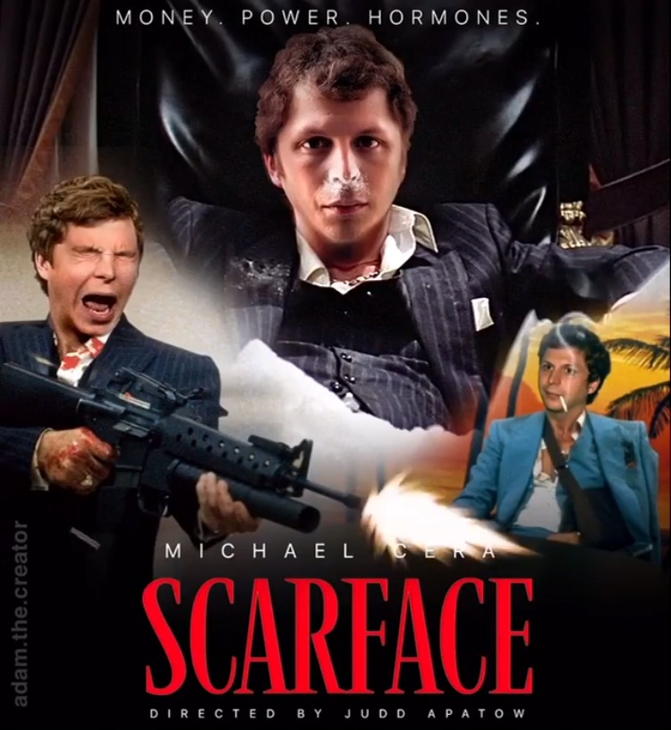 dank meme scarface - Money. Power. Hormones. Michael adam.the.creator Scarface Directed BY_JUDD Apatow