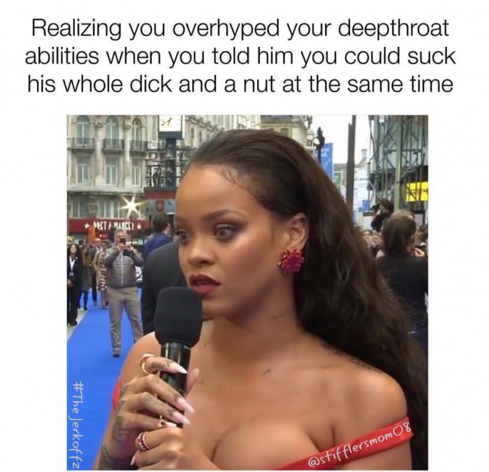 black hair - Realizing you overhyped your deepthroat abilities when you told him you could suck his whole dick and a nut at the same time 1 Fair Jerkoffz !