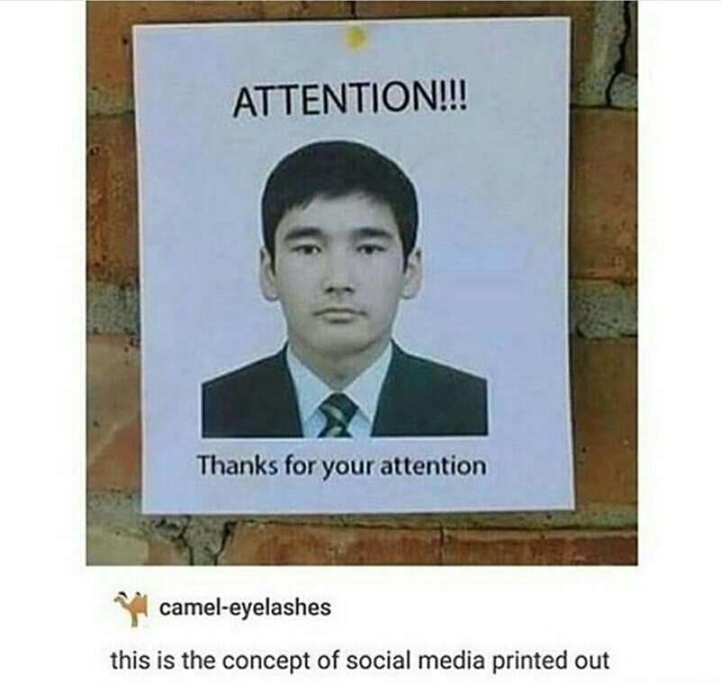 attention thanks for your attention - Attention!!! Thanks for your attention cameleyelashes this is the concept of social media printed out