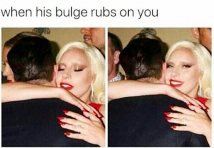 his bulge rubs on you - when his bulge rubs on you