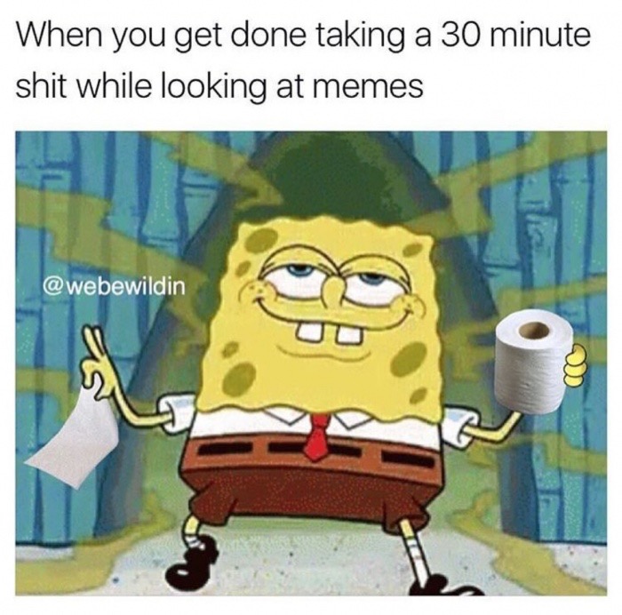 spongebob weed memes - When you get done taking a 30 minute shit while looking at memes