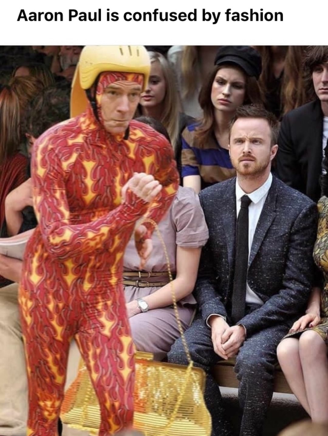 Savage memes - of a aaron paul fashion show - Aaron Paul is confused by fashion