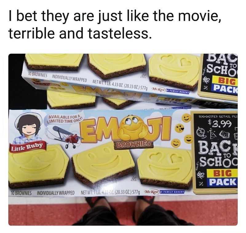 Savage memes - of a material - I bet they are just the movie, terrible and tasteless. Bag Sch 10 Brownies Individually Wrapped Netwi. 7 Lb. 4.33 Oz. 20.33 Oz. 5770 MckeeFAMILY Bakery Big % Pack Suggested Retail PR1 Available For A Limited Time Ond $3,99 L