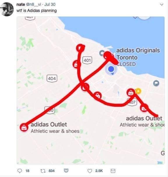 Savage memes - of a wtf is adidas planning - nate Jul 30 wtf is Adidas planning 401 adidas Originals Toronto Closed 404 40 A adidas Outlet Athletic wear & shoes adidas Outlet Athletic wear & shoe 9 18 17 834 9 9