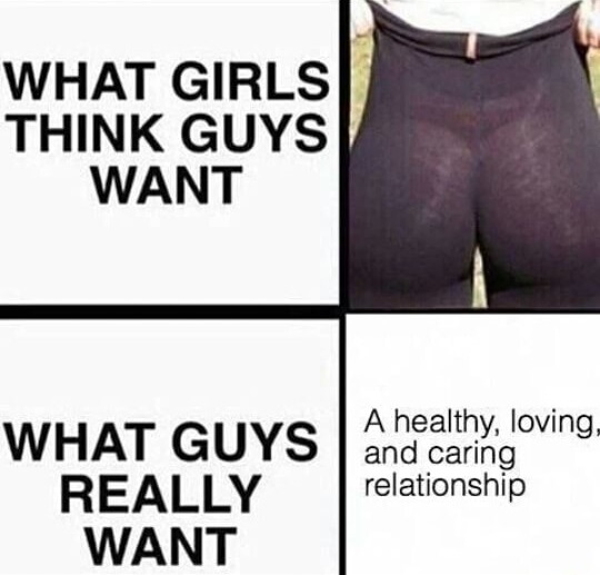 memes - girls think you want - What Girls Think Guys Want What Guys Really Want A healthy, loving. and caring relationship